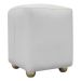 Puff Decorativo Quadrado Para Sala Penteadeira Urban Tecido Corino Branco e Bege
