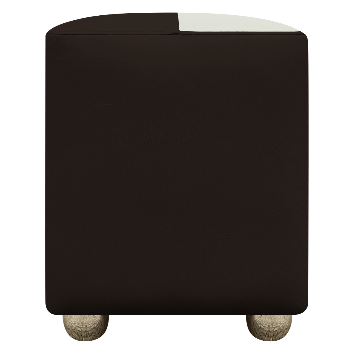 Puff Decorativo Quadrado Para Sala Penteadeira Urban Tecido Corino Marrom e Bege