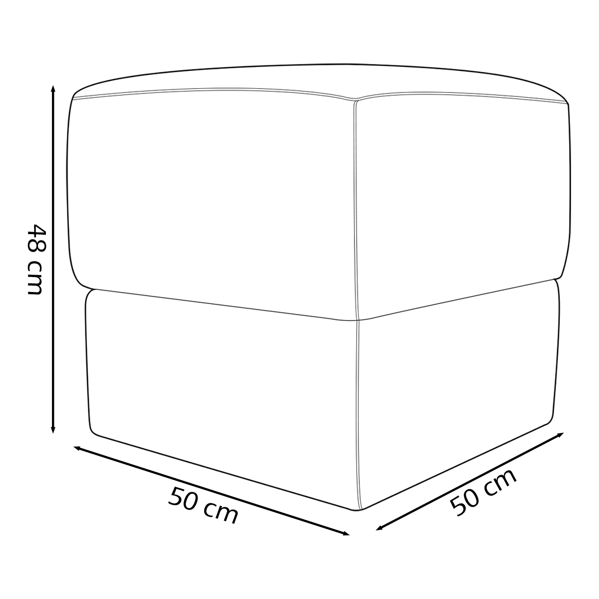 Puff Decorativo Quadrado Para Sala Quarto Penteadeira Aloy Bege