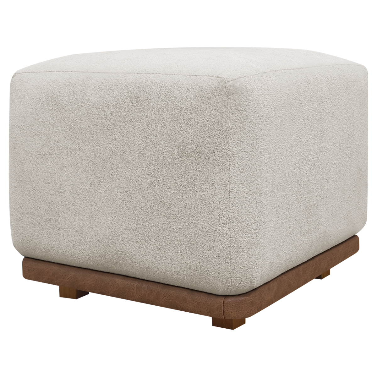 Puff Decorativo Quadrado Para Sala Quarto Penteadeira Dalilla Bege