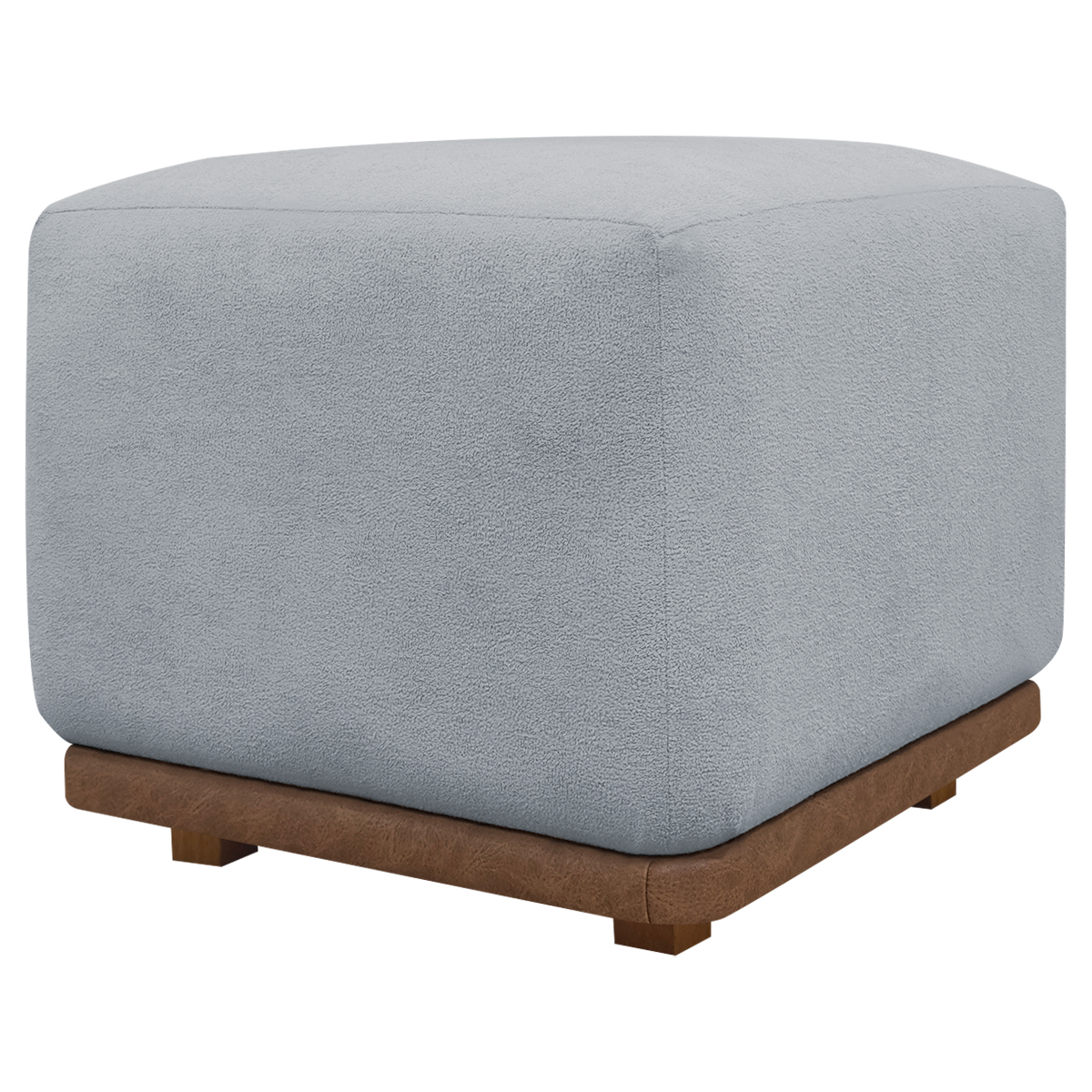 Puff Decorativo Quadrado Para Sala Quarto Penteadeira Dalilla Cinza