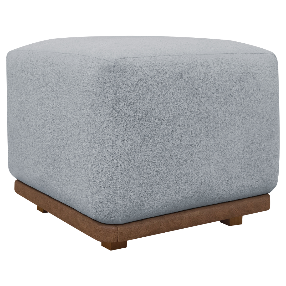 Puff Decorativo Quadrado Para Sala Quarto Penteadeira Dalilla Cinza
