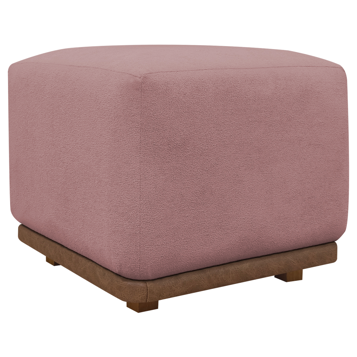 Puff Decorativo Quadrado Para Sala Quarto Penteadeira Dalilla Rosê