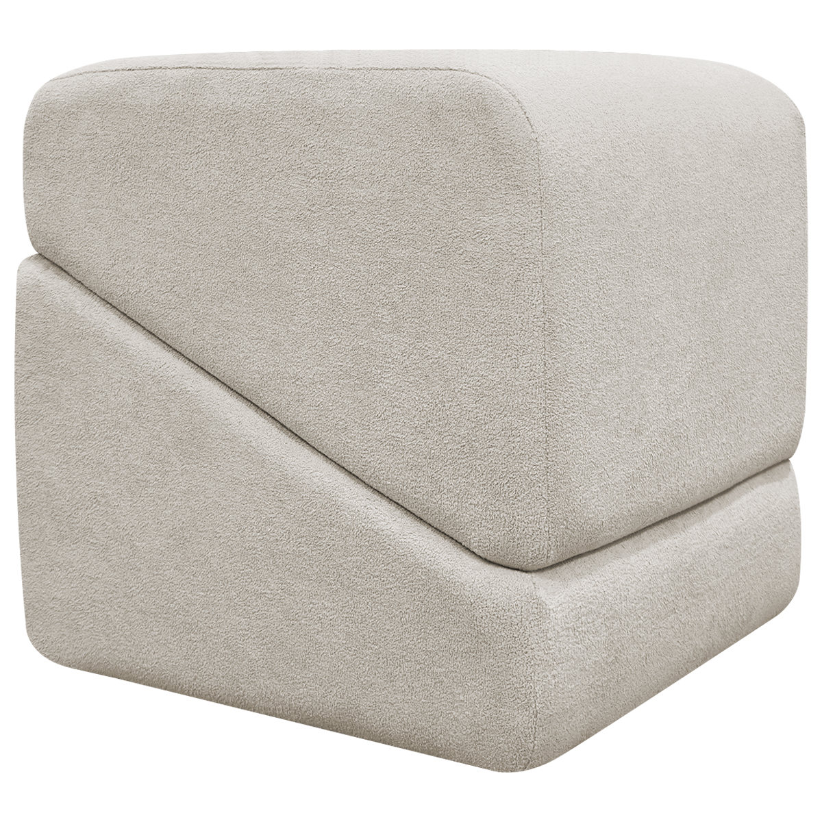 Puff Decorativo Quadrado Para Sala Quarto Penteadeira Sense Boucle Bege