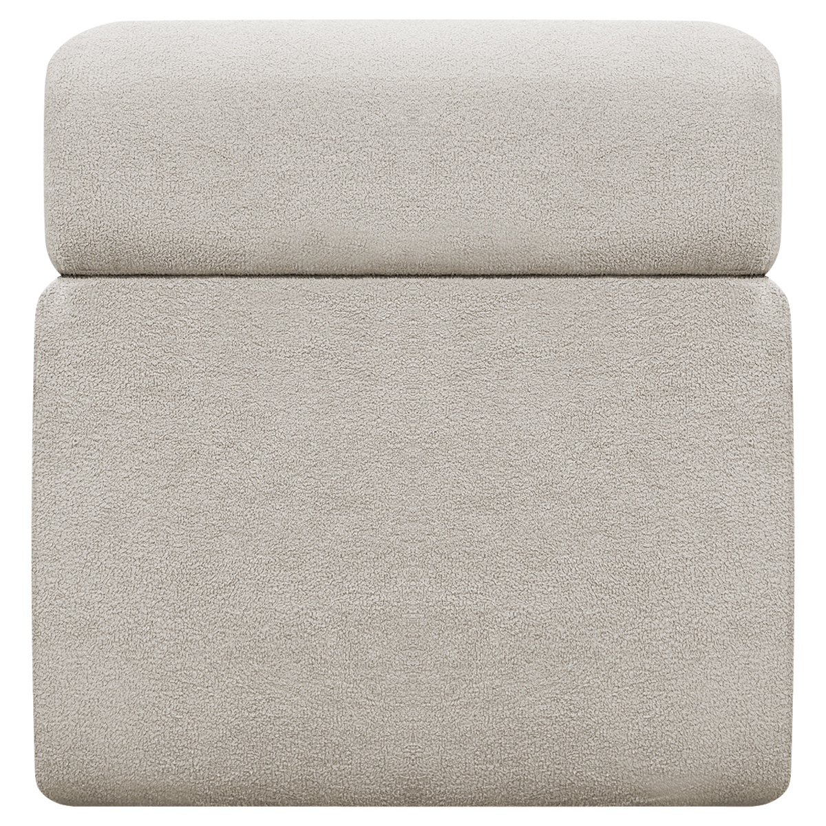 Puff Decorativo Quadrado Para Sala Quarto Penteadeira Sense Boucle Bege