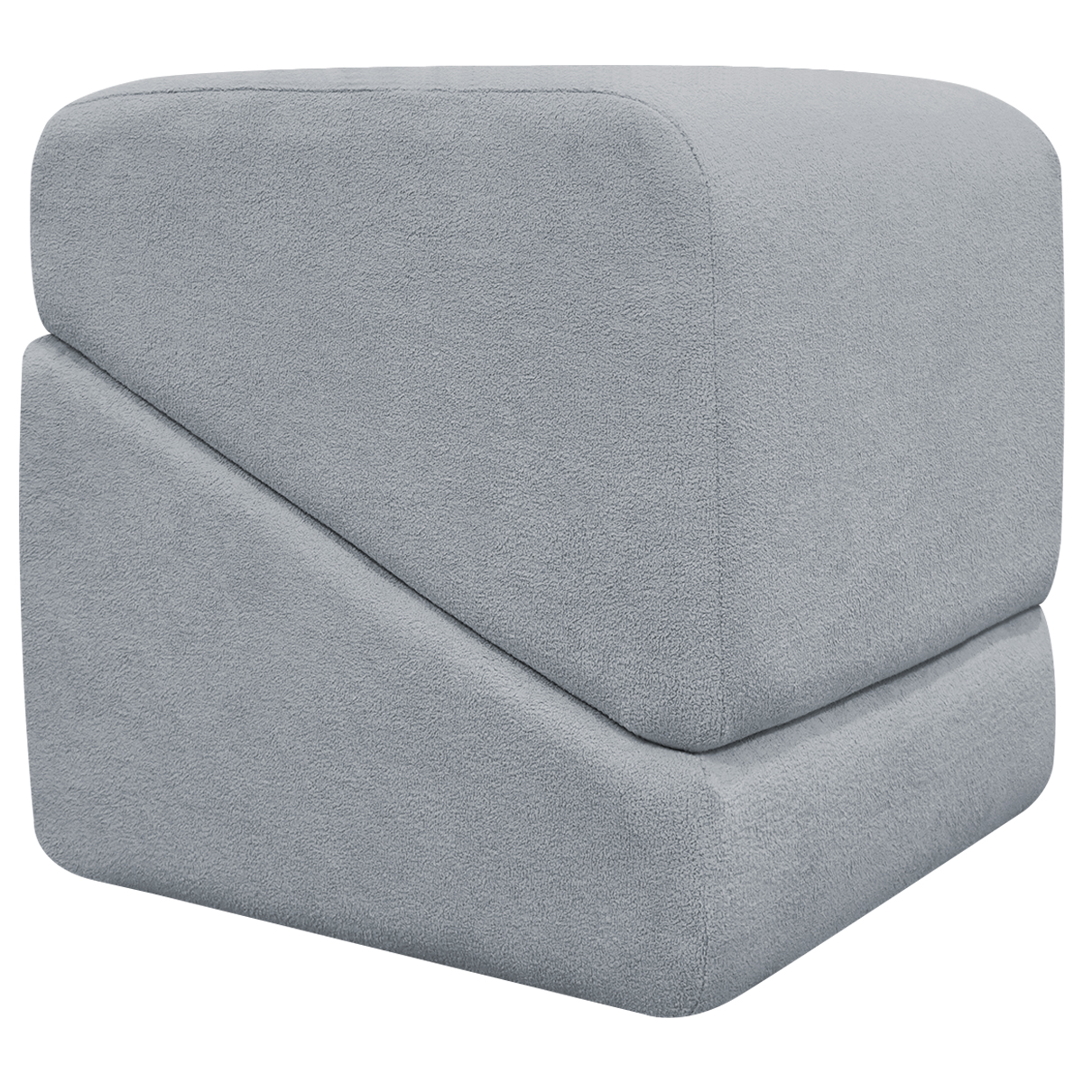 Puff Decorativo Quadrado Para Sala Quarto Penteadeira Sense Boucle Cinza