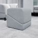 Puff Decorativo Quadrado Para Sala Quarto Penteadeira Sense Boucle Cinza