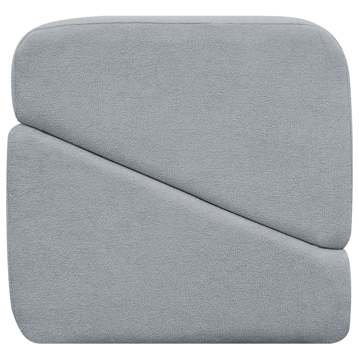 Puff Decorativo Quadrado Para Sala Quarto Penteadeira Sense Boucle Cinza