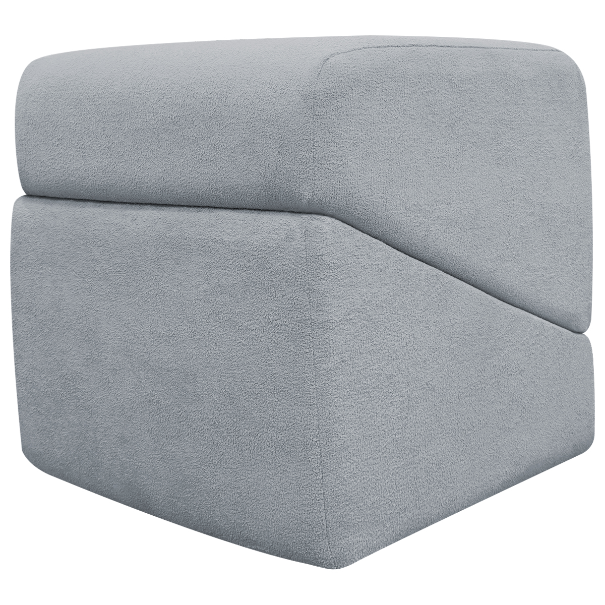 Puff Decorativo Quadrado Para Sala Quarto Penteadeira Sense Boucle Cinza