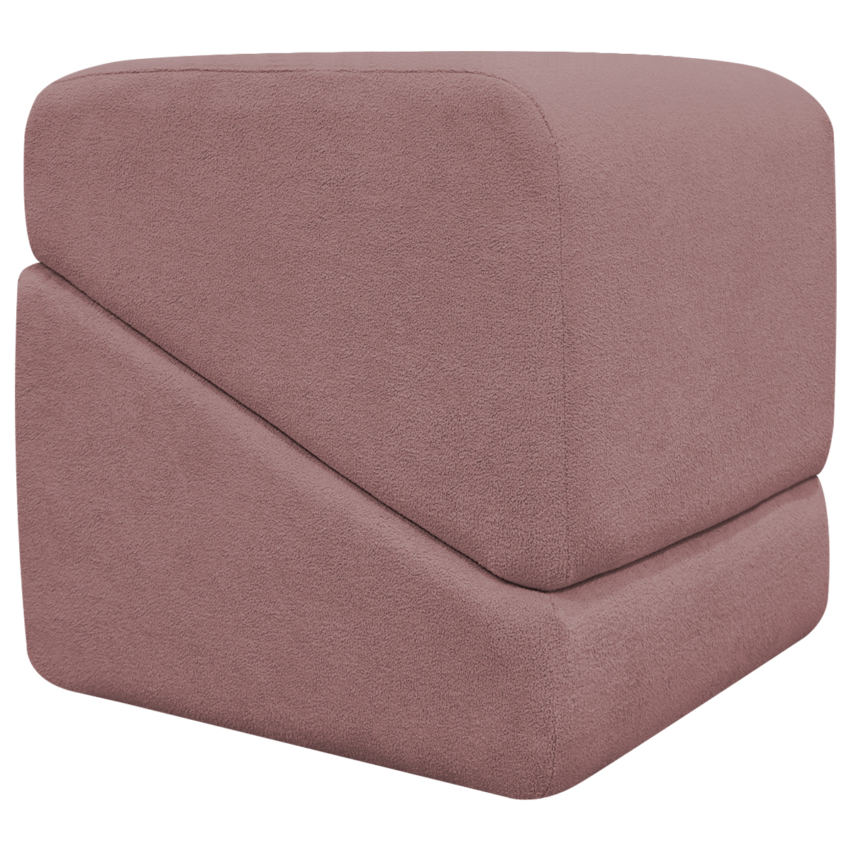 Puff Decorativo Quadrado Para Sala Quarto Penteadeira Sense Boucle Rosê