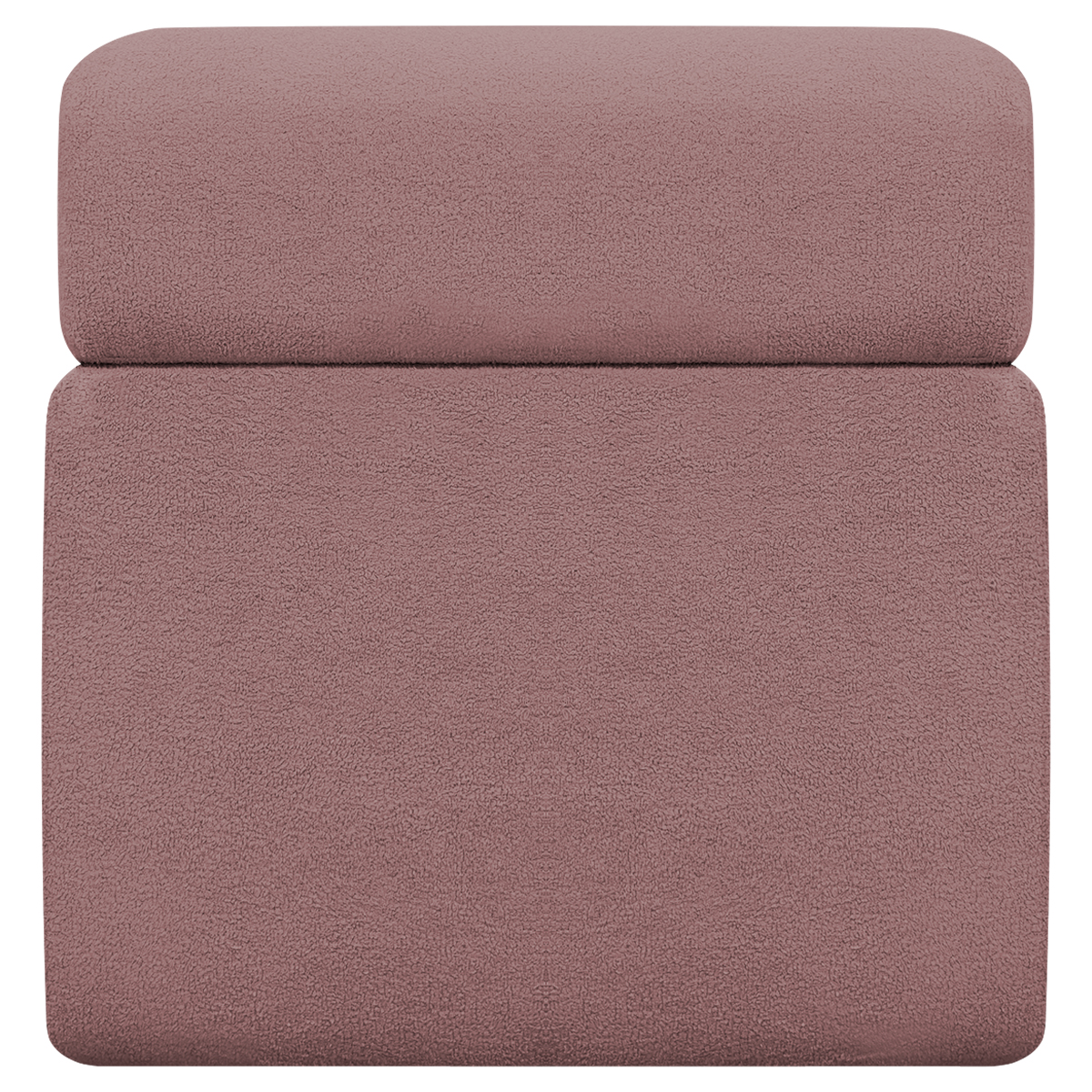 Puff Decorativo Quadrado Para Sala Quarto Penteadeira Sense Boucle Rosê