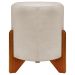 Puff Decorativo Redondo Confortável Para Sala Penteadeira Eloah Suede Bege