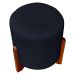 Puff Decorativo Redondo Confortável Para Sala Penteadeira Eloah Suede Preto