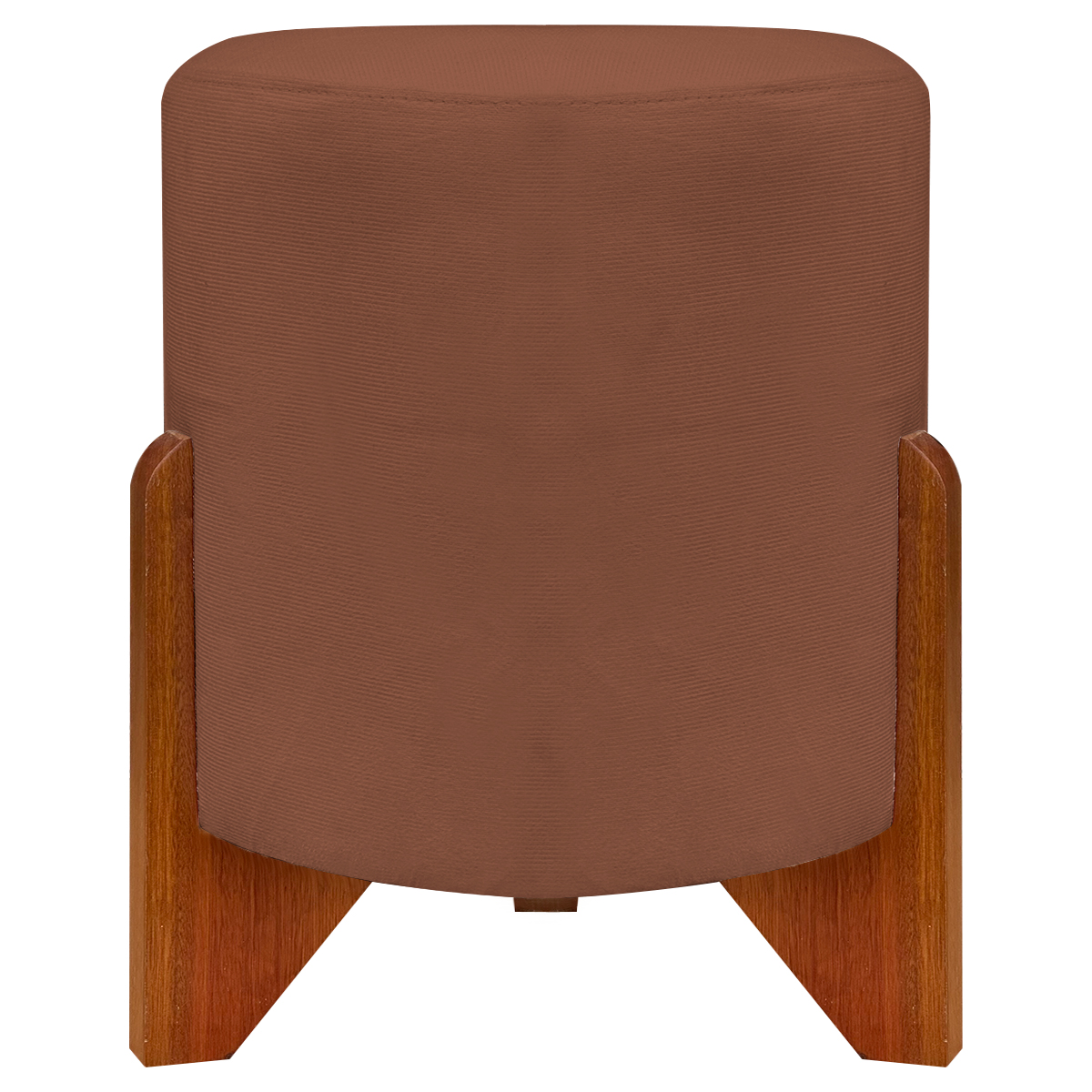 Puff Decorativo Redondo Confortável Para Sala Penteadeira Eloah Suede Terracota