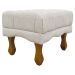 Puff Decorativo Retangular Para Sala Quarto Penteadeira Duque Luxo Bouclé Capitonê Bege