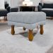 Puff Decorativo Retangular Para Sala Quarto Penteadeira Duque Luxo Bouclé Capitonê Cinza