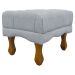 Puff Decorativo Retangular Para Sala Quarto Penteadeira Duque Luxo Bouclé Capitonê Cinza