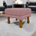 Puff Decorativo Retangular Para Sala Quarto Penteadeira Duque Luxo Bouclé Capitonê Rosê