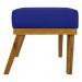 Puff Decorativo Retangular Para Sala Quarto Penteadeira Firenze Corino Azul Royal