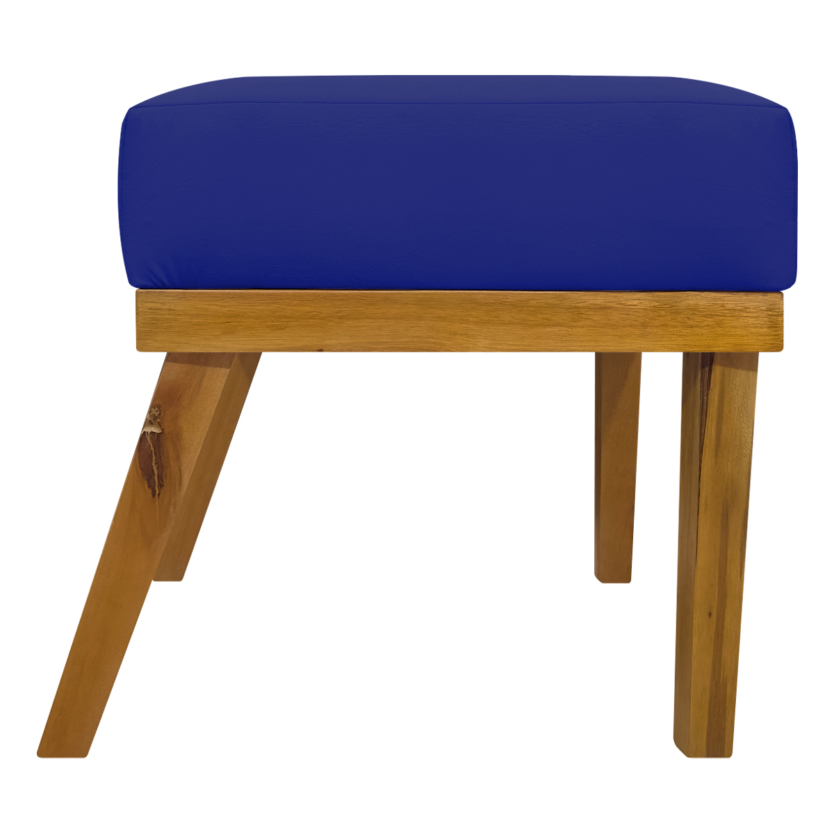 Puff Decorativo Retangular Para Sala Quarto Penteadeira Firenze Corino Azul Royal