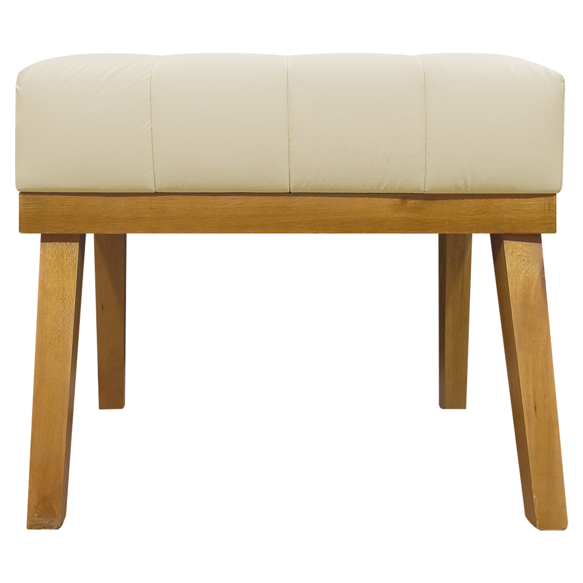 Puff Decorativo Retangular Para Sala Quarto Penteadeira Firenze Corino Bege