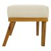 Puff Decorativo Retangular Para Sala Quarto Penteadeira Firenze Corino Bege