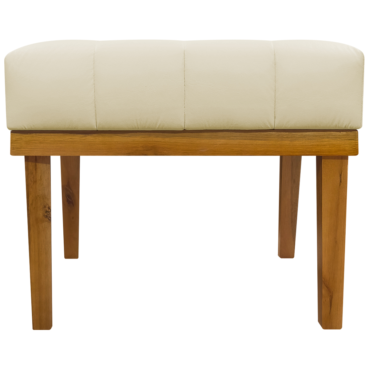 Puff Decorativo Retangular Para Sala Quarto Penteadeira Firenze Corino Bege