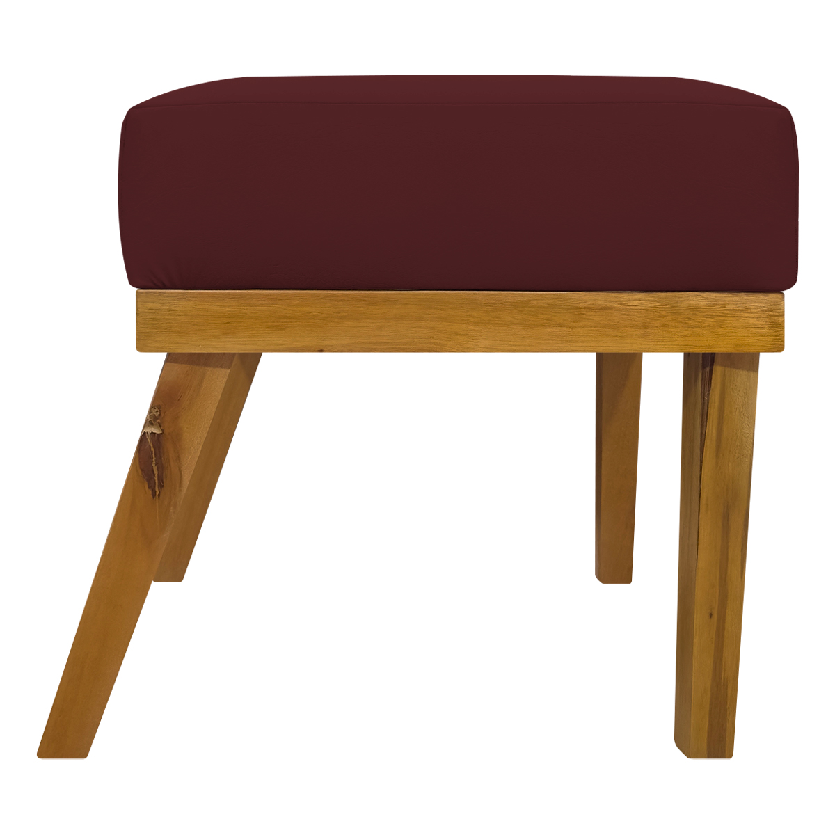 Puff Decorativo Retangular Para Sala Quarto Penteadeira Firenze Corino Bordo