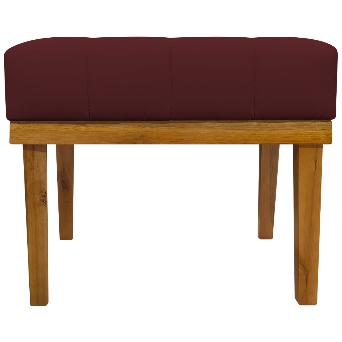 Puff Decorativo Retangular Para Sala Quarto Penteadeira Firenze Corino Bordo