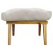 Puff Decorativo Retangular Para Sala Quarto Penteadeira Marty Linho Bege