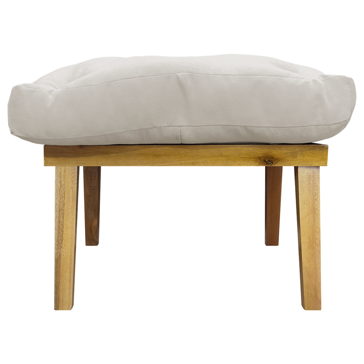 Puff Decorativo Retangular Para Sala Quarto Penteadeira Marty Linho Bege