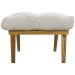 Puff Decorativo Retangular Para Sala Quarto Penteadeira Marty Linho Bege