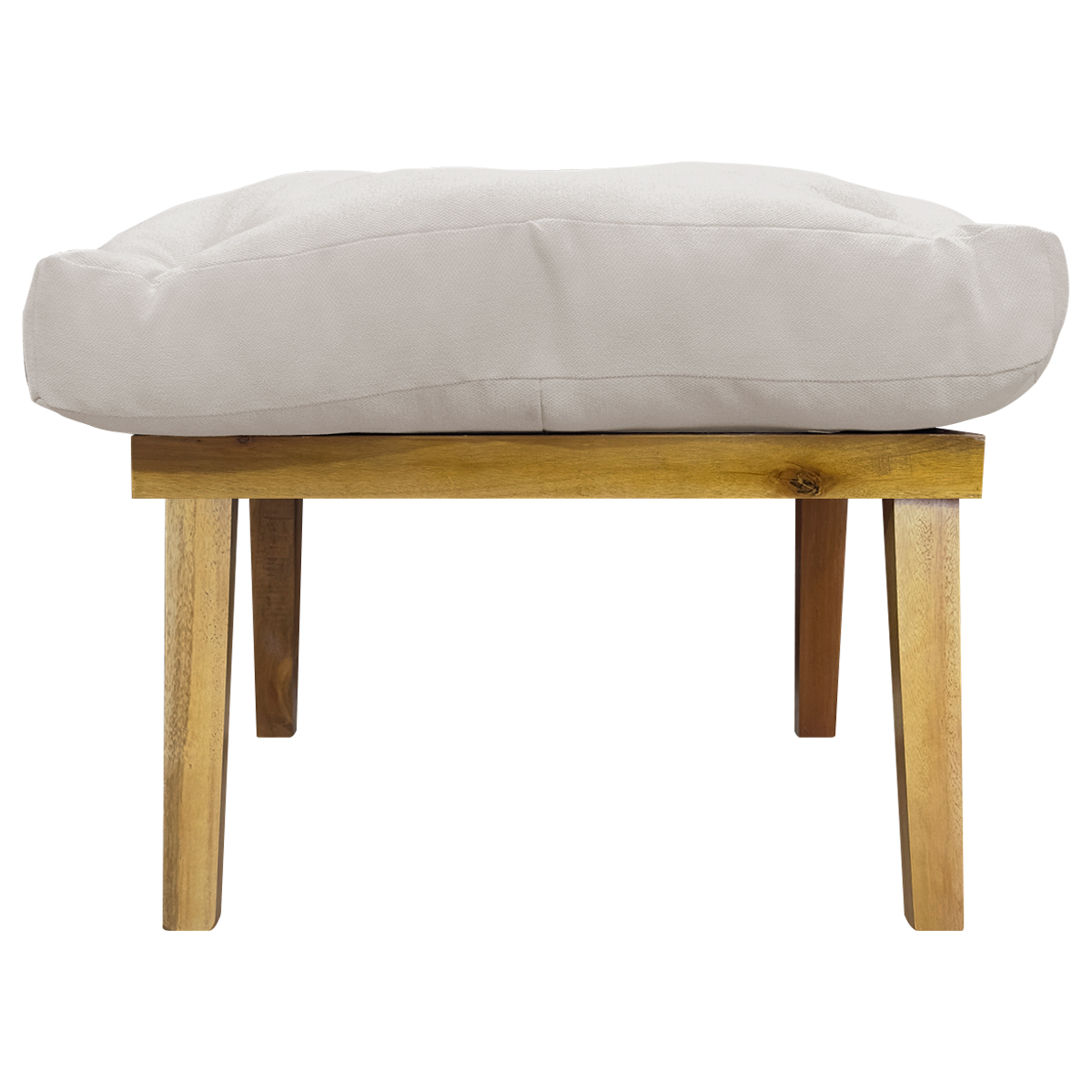 Puff Decorativo Retangular Para Sala Quarto Penteadeira Marty Linho Off White