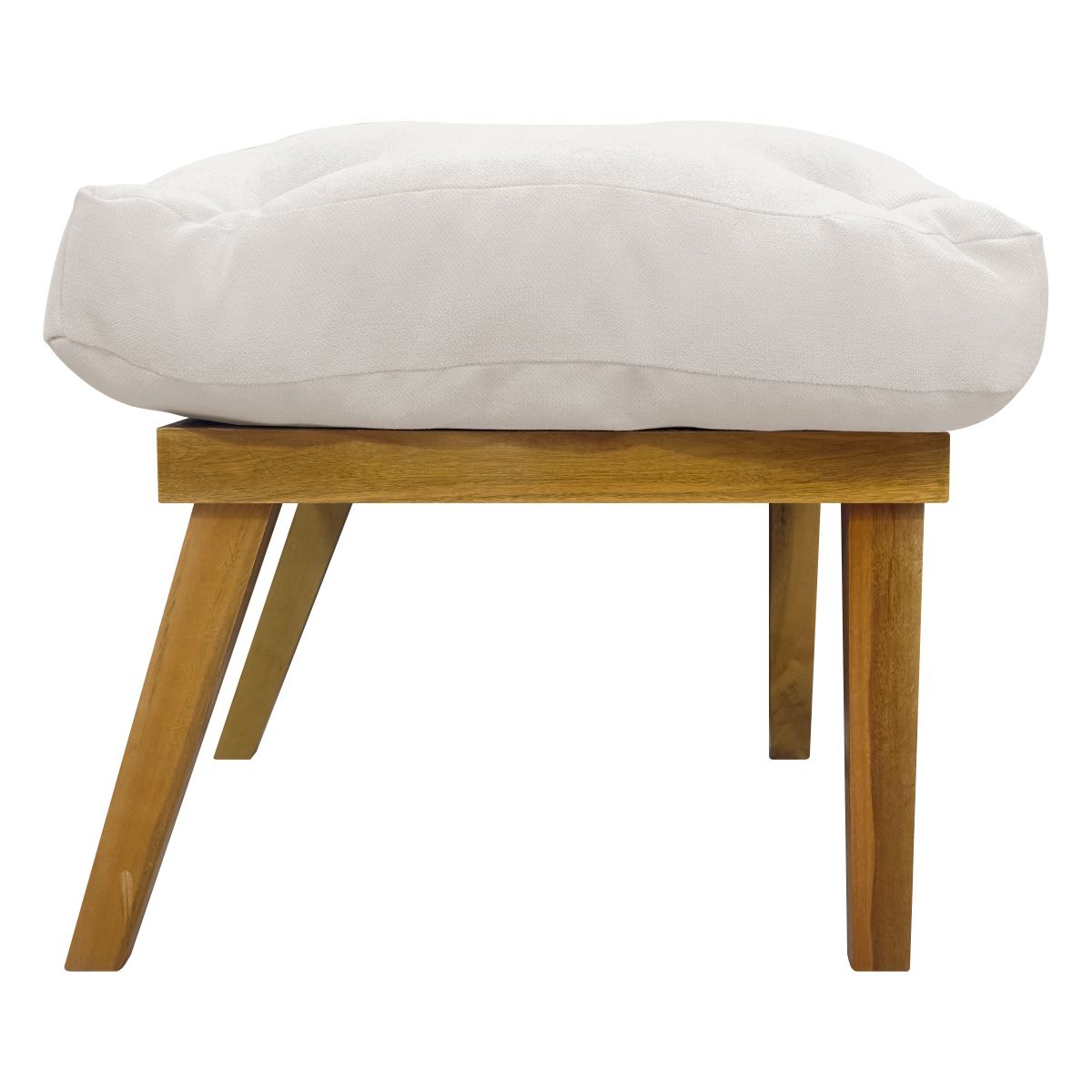 Puff Decorativo Retangular Para Sala Quarto Penteadeira Marty Linho Off White