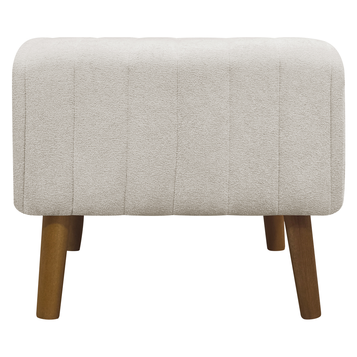 Puff Decorativo Retangular Para Sala Quarto Penteadeira Verso Bouclé Bege