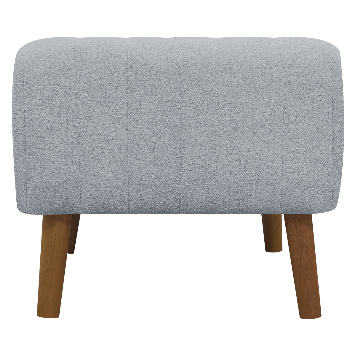 Puff Decorativo Retangular Para Sala Quarto Penteaderia Verso Bouclé Cinza