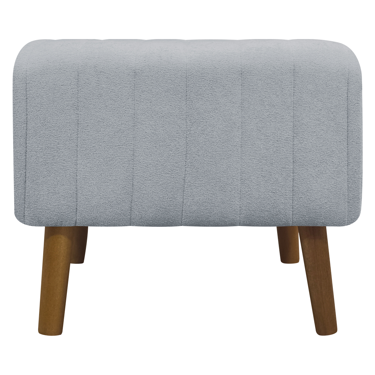Puff Decorativo Retangular Para Sala Quarto Penteaderia Verso Bouclé Cinza