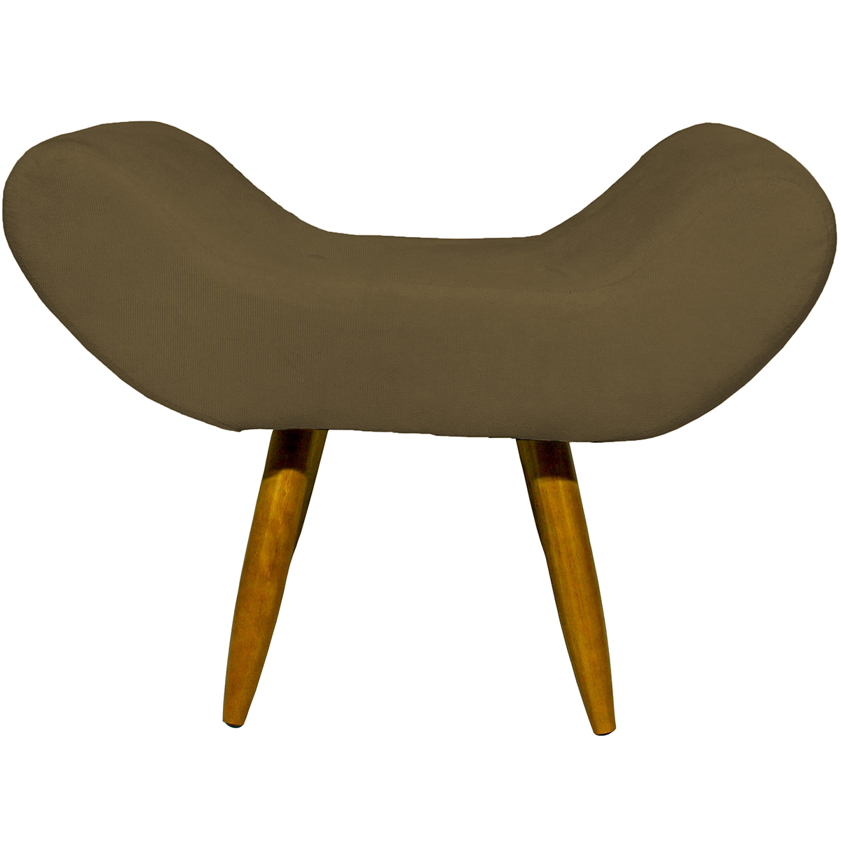Puff Para Sala, Quarto E Escritório Decorativo Emilia Suede Marro Pé Castanho - Clique E Decore