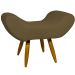 Puff Para Sala, Quarto E Escritório Decorativo Emilia Suede Marro Pé Castanho - Clique E Decore