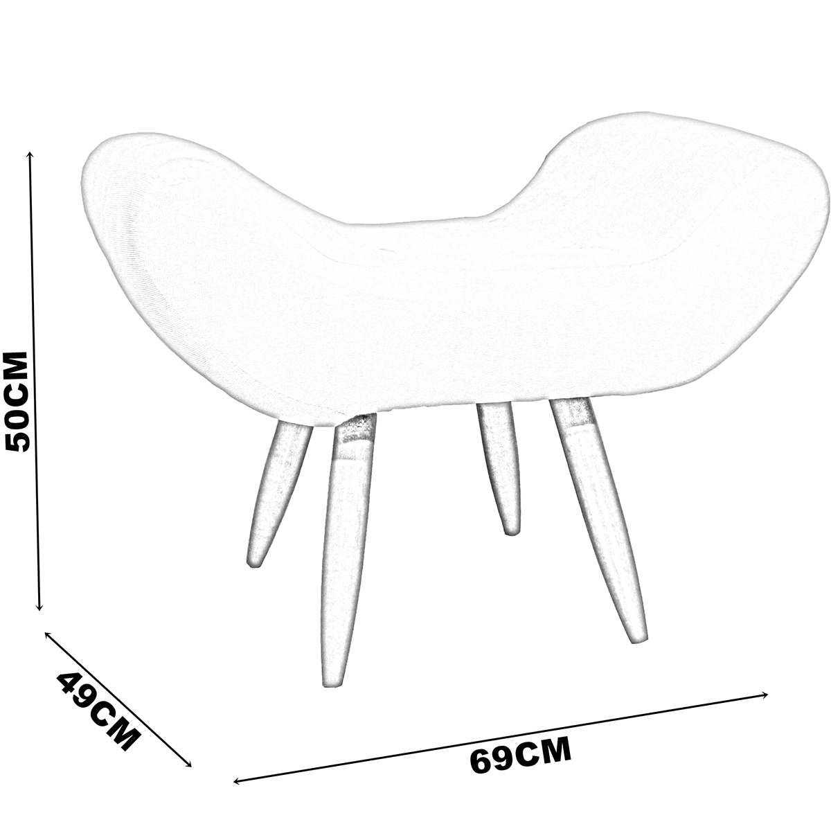 Puff Para Sala, Quarto E Escritório Decorativo Emilia Suede Marro Pé Castanho - Clique E Decore