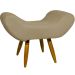 Puff Para Sala, Quarto E Escritório Decorativo Emilia Suede Nude Pé Castanho - Clique E Decore
