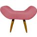 Puff Para Sala, Quarto E Escritório Decorativo Emilia Suede Rosé Pé Castanho - Clique E Decore