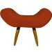 Puff Para Sala, Quarto E Escritório Decorativo Emilia Suede Terracota Pé Castanho - Clique E Decore