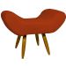 Puff Para Sala, Quarto E Escritório Decorativo Emilia Suede Terracota Pé Castanho - Clique E Decore