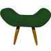Puff Para Sala, Quarto E Escritório Decorativo Emilia Suede Verde Pé Castanho - Clique E Decore