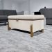 Puff Recamier Baú Para Sala Quarto Cama Casal 100 cm Versallies Boucle Bege