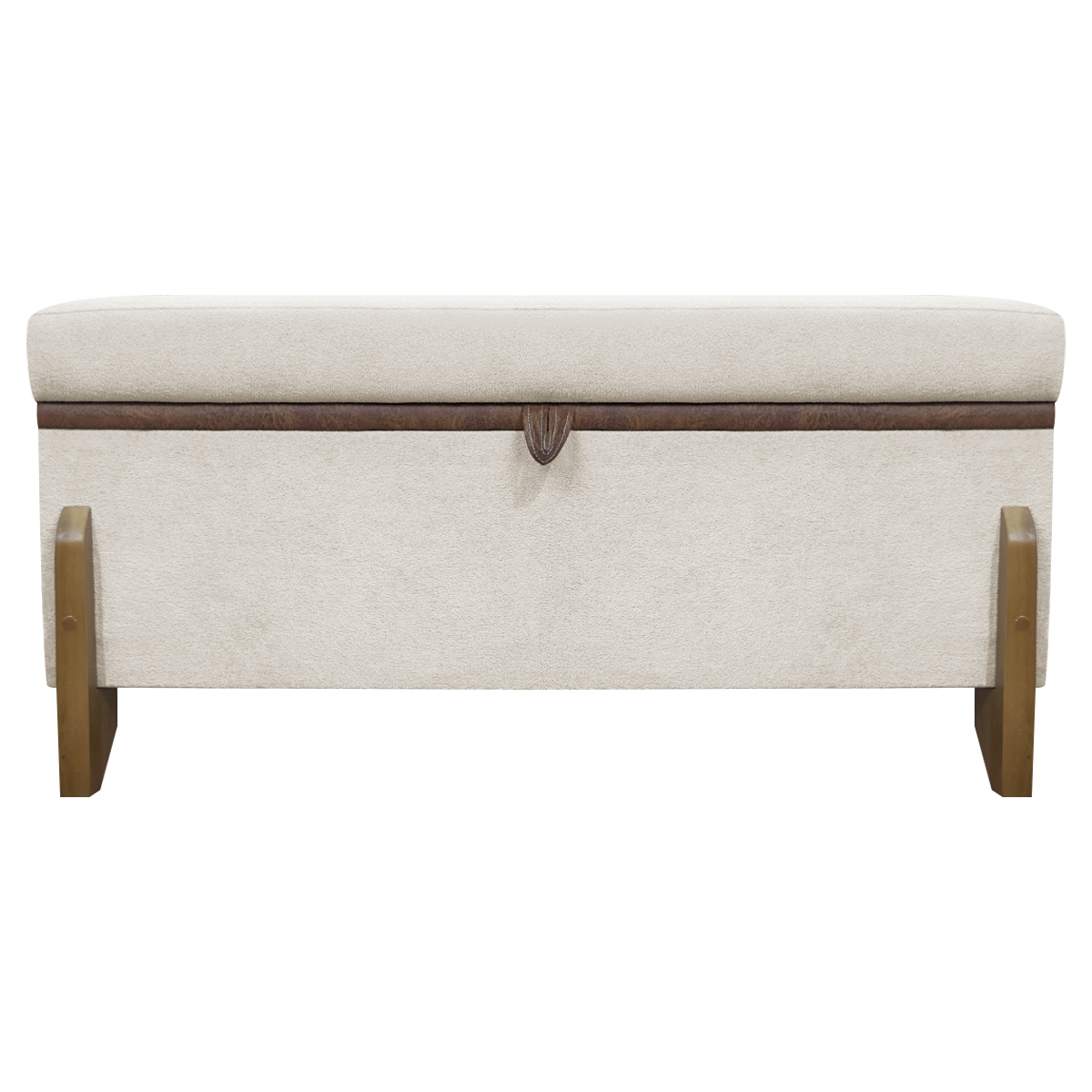 Puff Recamier Baú Para Sala Quarto Cama Casal 100 cm Versallies Boucle Bege