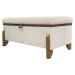 Puff Recamier Baú Para Sala Quarto Cama Casal 100 cm Versallies Boucle Bege