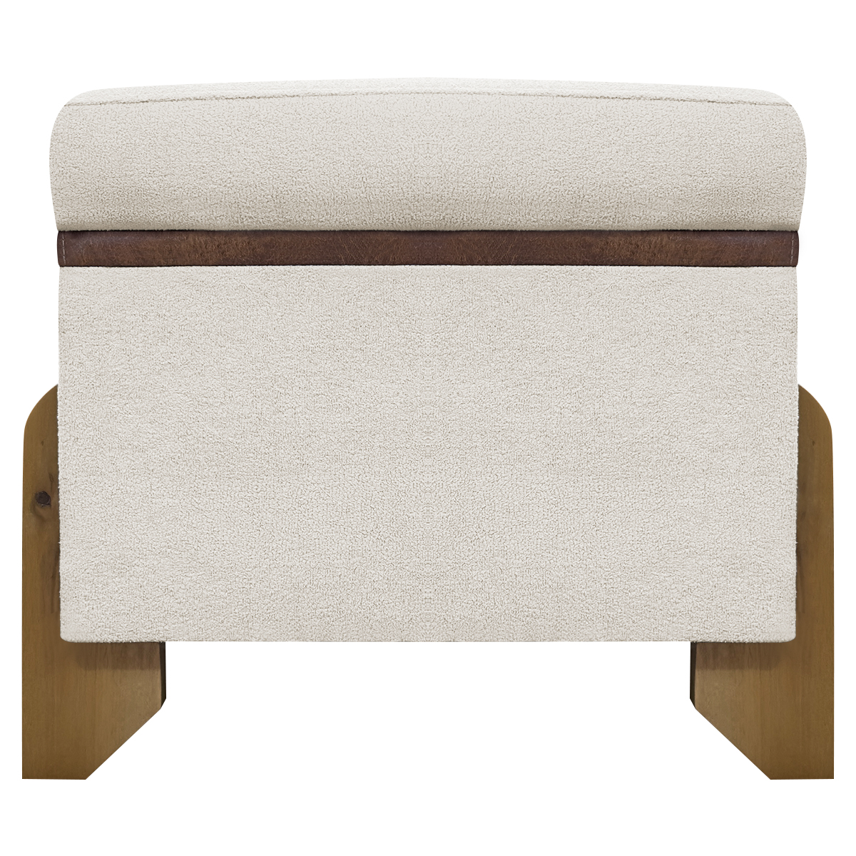 Puff Recamier Baú Para Sala Quarto Cama Casal 100 cm Versallies Boucle Bege