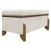 Puff Recamier Baú Para Sala Quarto Cama Casal 100 cm Versallies Boucle Bege